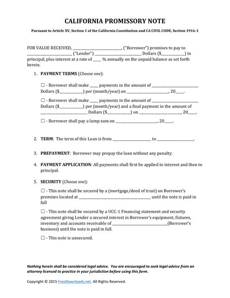 Free California Promissory Note Templates (2) - Word | PDF – eForms
